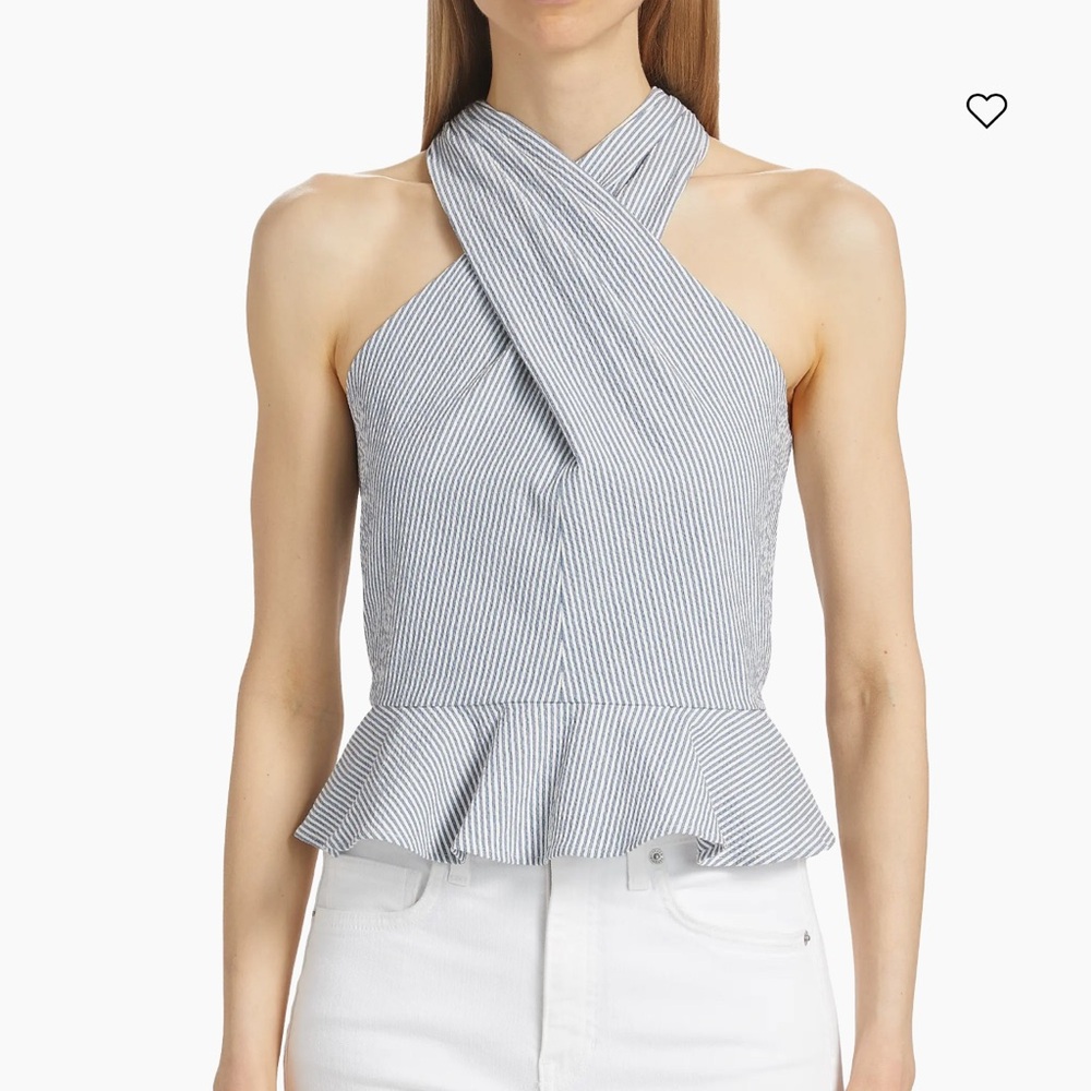 Veronica Beard Drey Halter Peplum Top size 0 NWT